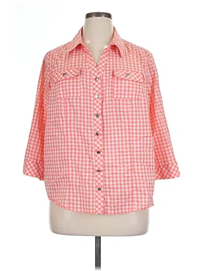 Pre-owned Cj Banks 3/4 Sleeve Button Down Shirt In Orange