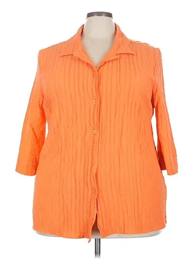 Pre-owned Cj Banks 3/4 Sleeve Button Down Shirt In Orange
