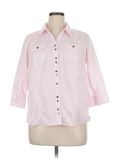 Pre-owned Cj Banks 3/4 Sleeve Button Down Shirt In Pink