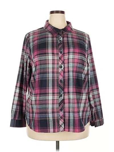 Pre-owned Cj Banks 3/4 Sleeve Button Down Shirt In Pink