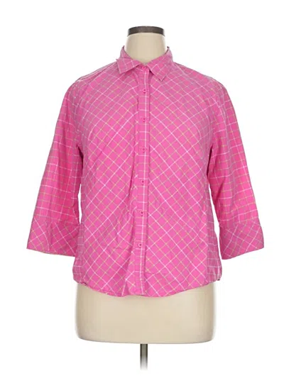 Pre-owned Cj Banks 3/4 Sleeve Button Down Shirt In Pink