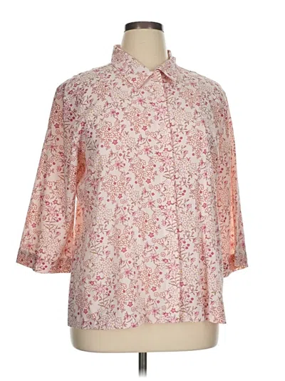 Pre-owned Cj Banks 3/4 Sleeve Button Down Shirt In Pink