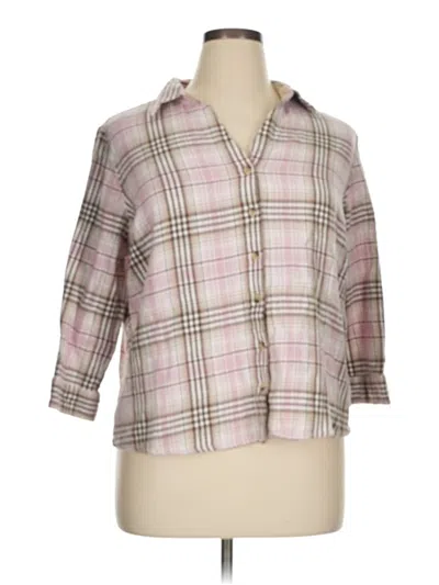 Pre-owned Cj Banks 3/4 Sleeve Button Down Shirt In Pink