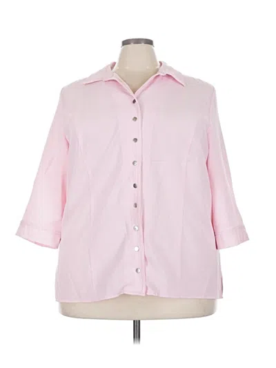 Pre-owned Cj Banks 3/4 Sleeve Button Down Shirt In Pink