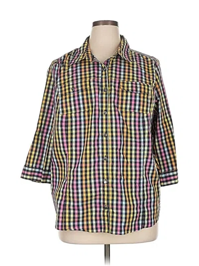 Pre-owned Cj Banks 3/4 Sleeve Button Down Shirt In Yellow