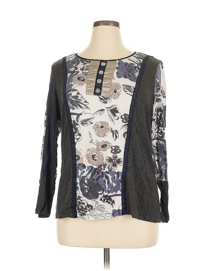 Pre-owned Cj Banks 3/4 Sleeve Henley Shirt In Gray