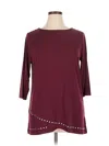 Cj Banks 3/4 Sleeve Top Burgundy Boatneck Tops In Burgundy