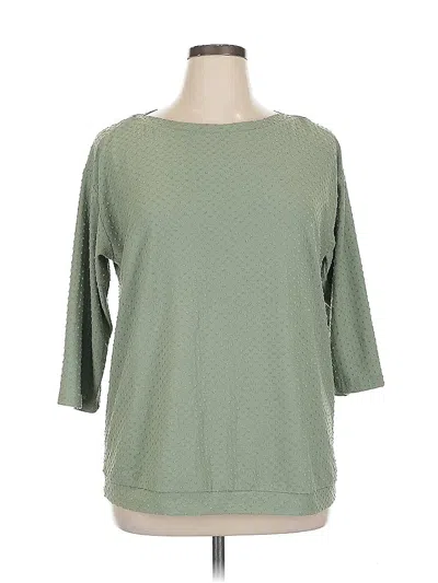 Pre-owned Cj Banks 3/4 Sleeve Top Green Boatneck Tops