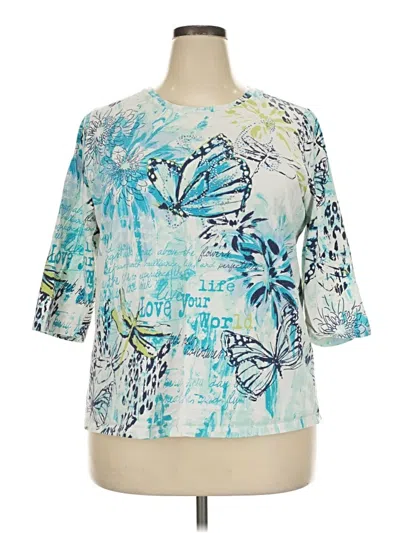 Pre-owned Cj Banks 3/4 Sleeve T-shirt In Blue