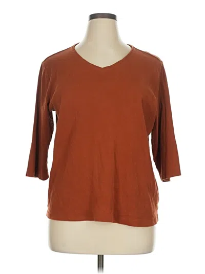 Pre-owned Cj Banks 3/4 Sleeve T-shirt In Brown