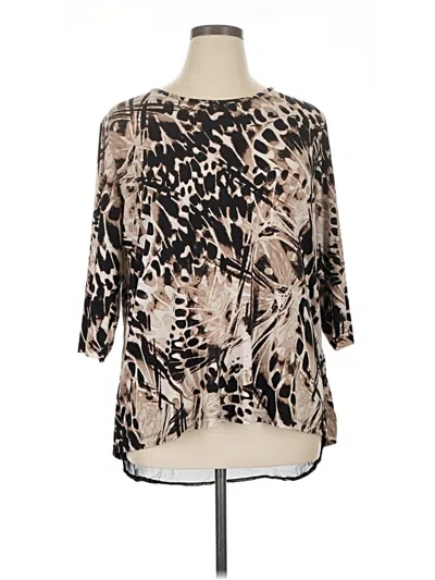 Pre-owned Cj Banks 3/4 Sleeve T-shirt In Brown
