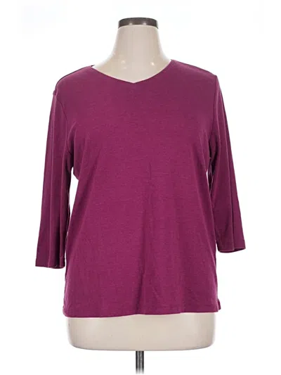 Pre-owned Cj Banks 3/4 Sleeve T-shirt In Burgundy