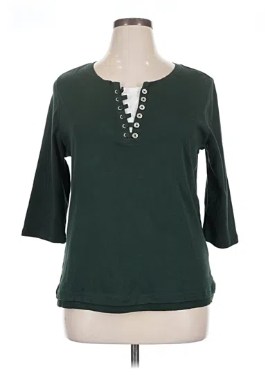 Pre-owned Cj Banks 3/4 Sleeve T-shirt In Green