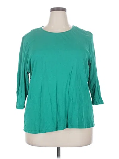 Pre-owned Cj Banks 3/4 Sleeve T-shirt In Green