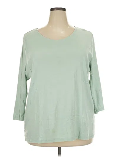 Pre-owned Cj Banks 3/4 Sleeve T-shirt In Green