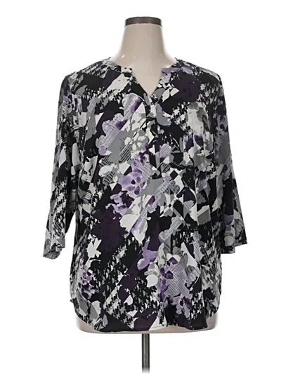 Pre-owned Cj Banks 3/4 Sleeve T-shirt In Purple