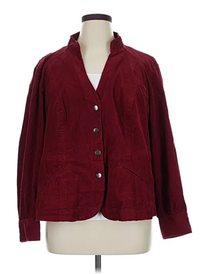 Pre-owned Cj Banks Blazer Jacket In Burgundy