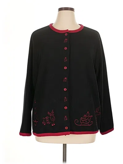Pre-owned Cj Banks Cardigan Sweater In Black