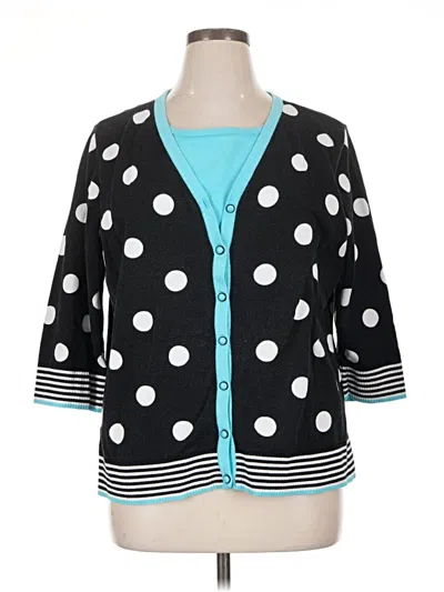 Pre-owned Cj Banks Cardigan Sweater In Black