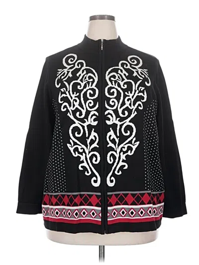 Pre-owned Cj Banks Cardigan Sweater In Black