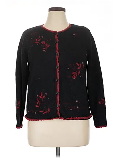 Pre-owned Cj Banks Cardigan Sweater In Black