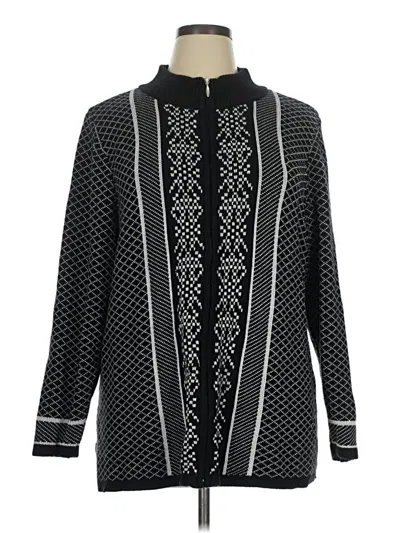Pre-owned Cj Banks Cardigan Sweater In Black
