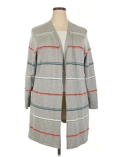 Pre-owned Cj Banks Cardigan Sweater In Gray