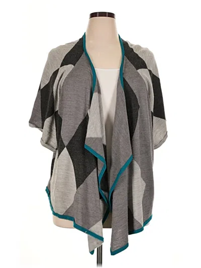 Pre-owned Cj Banks Cardigan Sweater In Gray