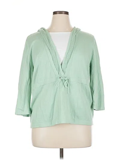 Pre-owned Cj Banks Cardigan Sweater In Green