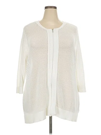 Pre-owned Cj Banks Cardigan Sweater In Ivory