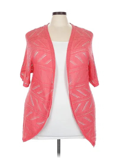 Pre-owned Cj Banks Cardigan Sweater In Pink