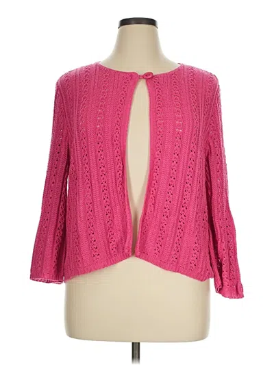 Pre-owned Cj Banks Cardigan Sweater In Pink