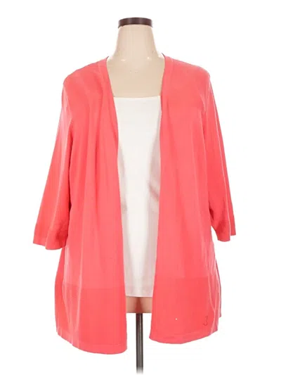 Pre-owned Cj Banks Cardigan Sweater In Pink