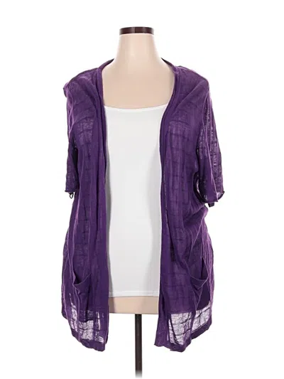 Pre-owned Cj Banks Cardigan Sweater In Purple