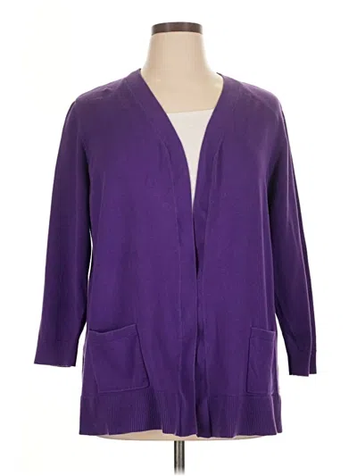 Pre-owned Cj Banks Cardigan Sweater In Purple