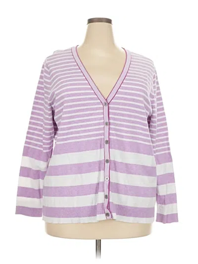 Pre-owned Cj Banks Cardigan Sweater In Purple