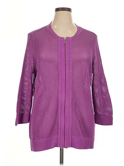 Pre-owned Cj Banks Cardigan Sweater In Purple