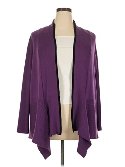 Pre-owned Cj Banks Cardigan Sweater In Purple