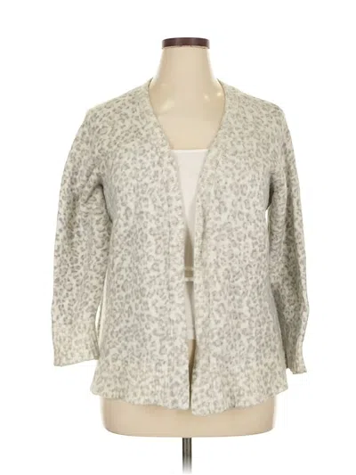 Pre-owned Cj Banks Cardigan Sweater In Silver