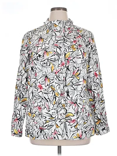 Pre-owned Cj Banks Cardigan Sweater In Silver