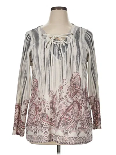 Pre-owned Cj Banks Cardigan Sweater In Silver