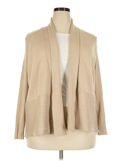 Pre-owned Cj Banks Cardigan Sweater In Tan