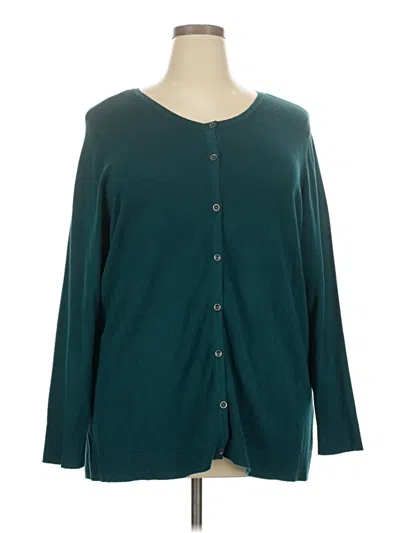 Pre-owned Cj Banks Cardigan Sweater In Teal