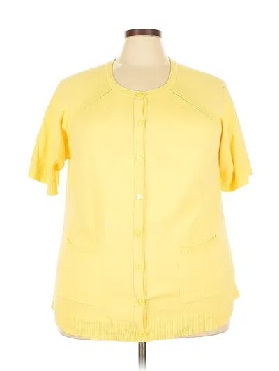 Pre-owned Cj Banks Cardigan Sweater In Yellow