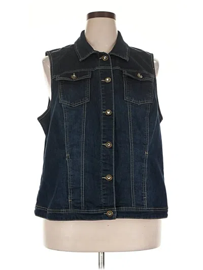 Pre-owned Cj Banks Denim Vest In Blue