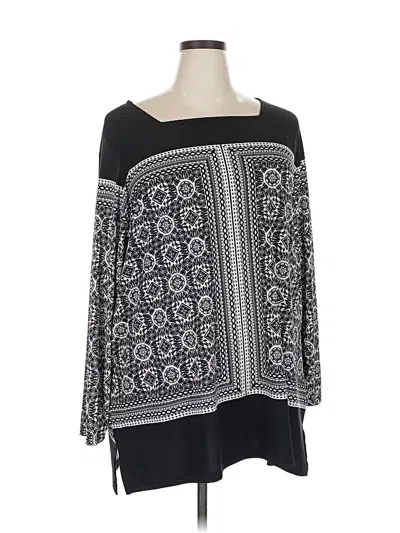 Pre-owned Cj Banks Long Sleeve Blouse In Black