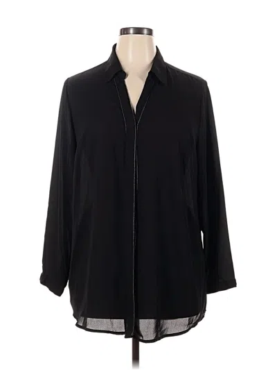 Pre-owned Cj Banks Long Sleeve Blouse In Black