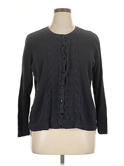 Pre-owned Cj Banks Long Sleeve Blouse In Black