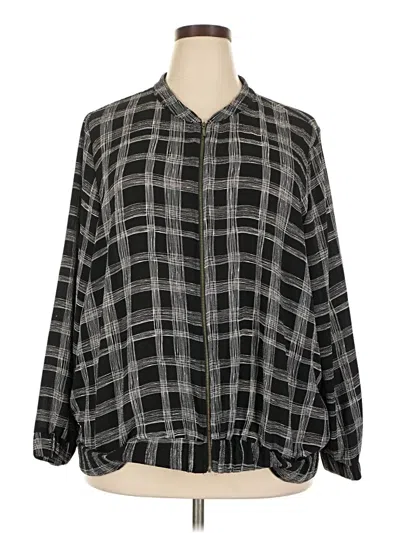 Pre-owned Cj Banks Long Sleeve Blouse In Black