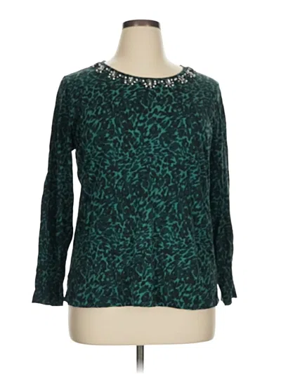 Pre-owned Cj Banks Long Sleeve Blouse In Blue